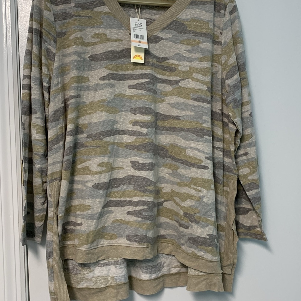 c & c California 2x lightweight camo top